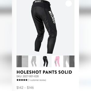 Black Unisex Motocross Dirtbike Pants 28 WICKED